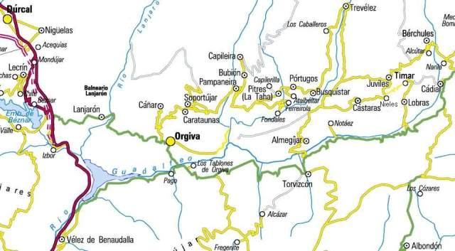 Plano de situación general, específico de la Alpujarra